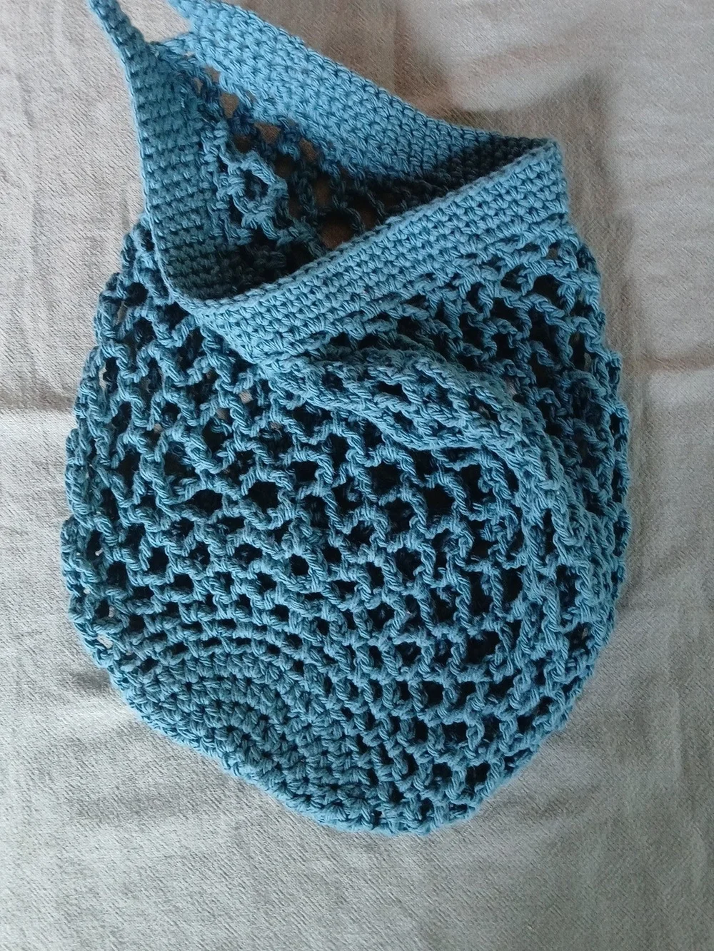 Handmade Teal Crochet Market Bag - Women Bags